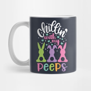 Chillin with my Peeps Funny Easter Bunny Kids Gift Mug